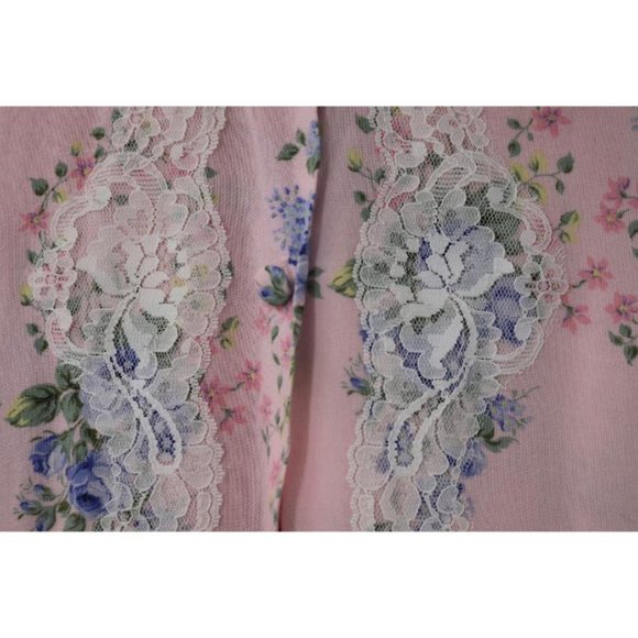 Victorias secret shirt dress women's M/L long sleeve floral button up lace trim - Picture 3 of 12